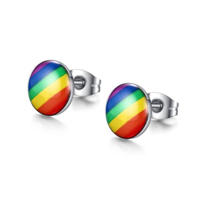 Spike Earrings  Electric Rainbow  Rebeca Mojica Jewelry