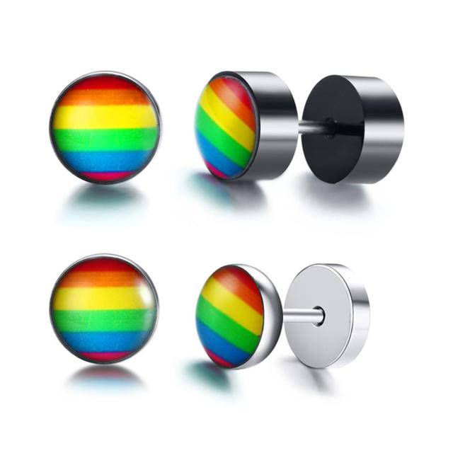 Rainbow Spike Stud Earrings  Lesbian Cinema