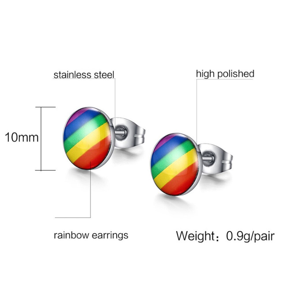Rainbow Spike Stud Earrings  Lesbian Cinema